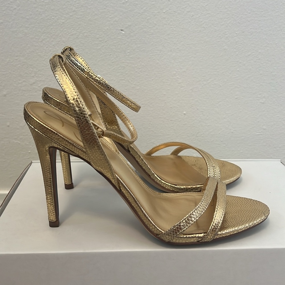 Sam Edelman Gemmie Gold Strappy Heel Sandal size 8